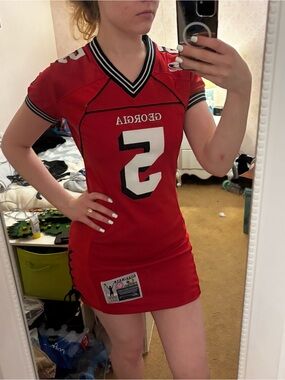 Authentic Georgia Bulldogs Red Football Jersey Cheer Dress